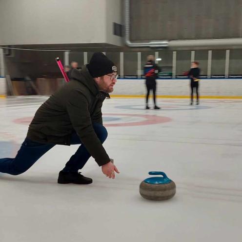 Foto af curlingspiller